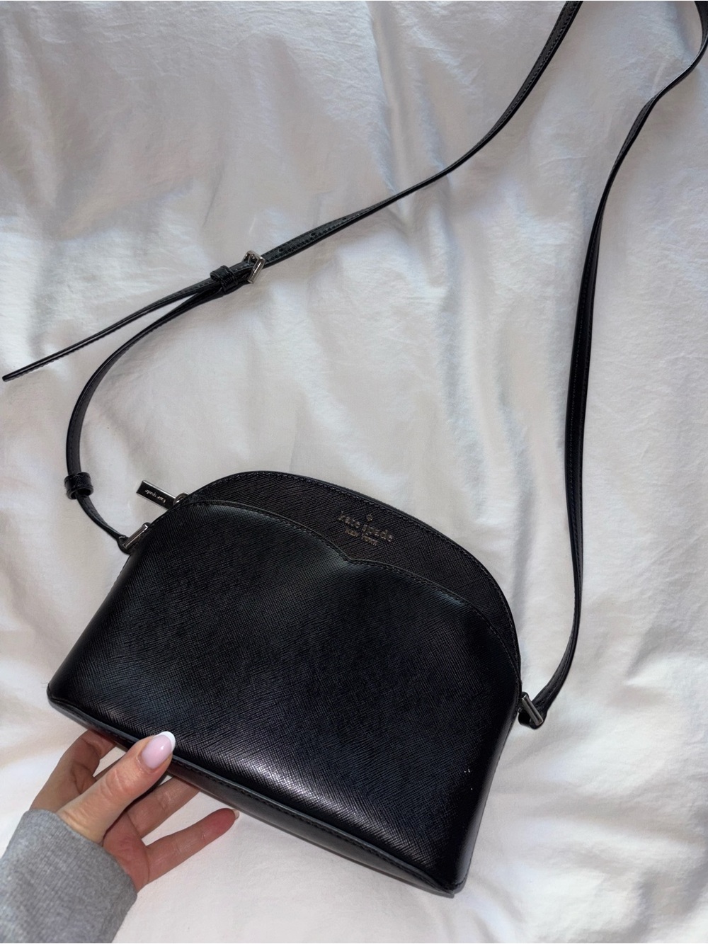 kate spade Black Saffiano Crossbody Dome Bag